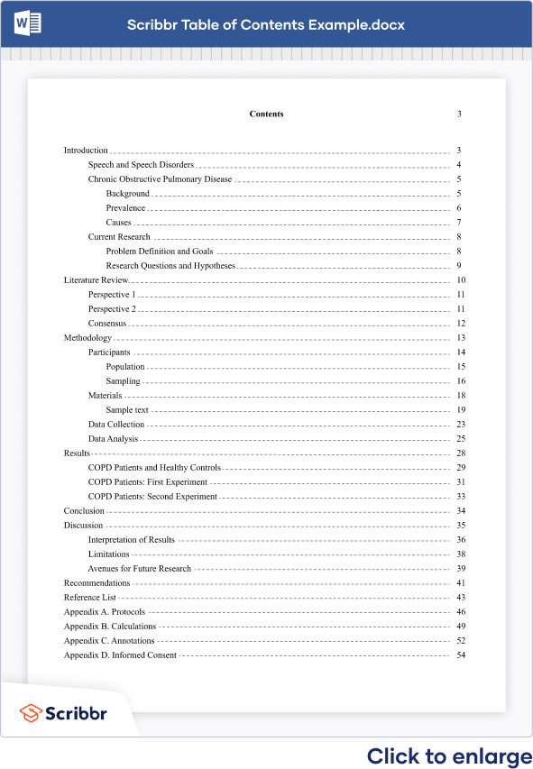 Mla Style Table Of Contents Do I Need To Include A Table Of Contents 