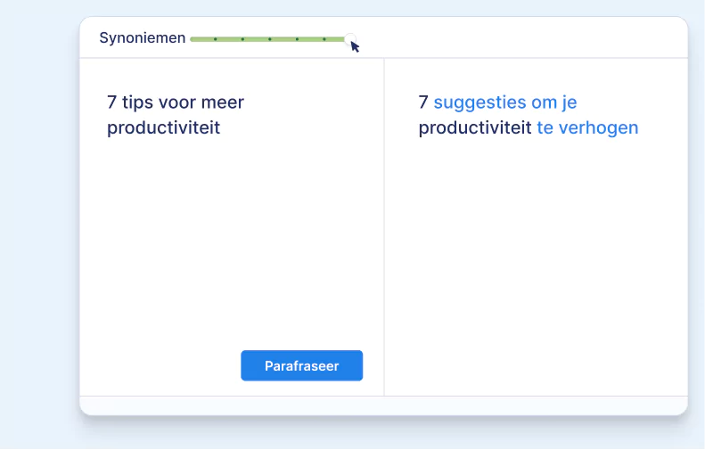Parafraseer losse zinnen